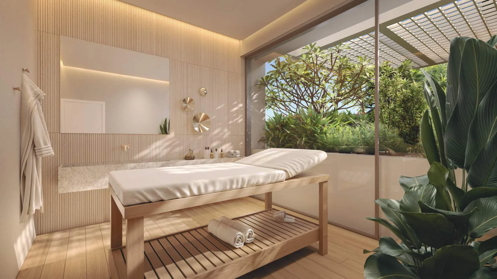 Edifício Paulistano, sala de massagem com vista para o jardim, curadoria iApartamentos, Jardins