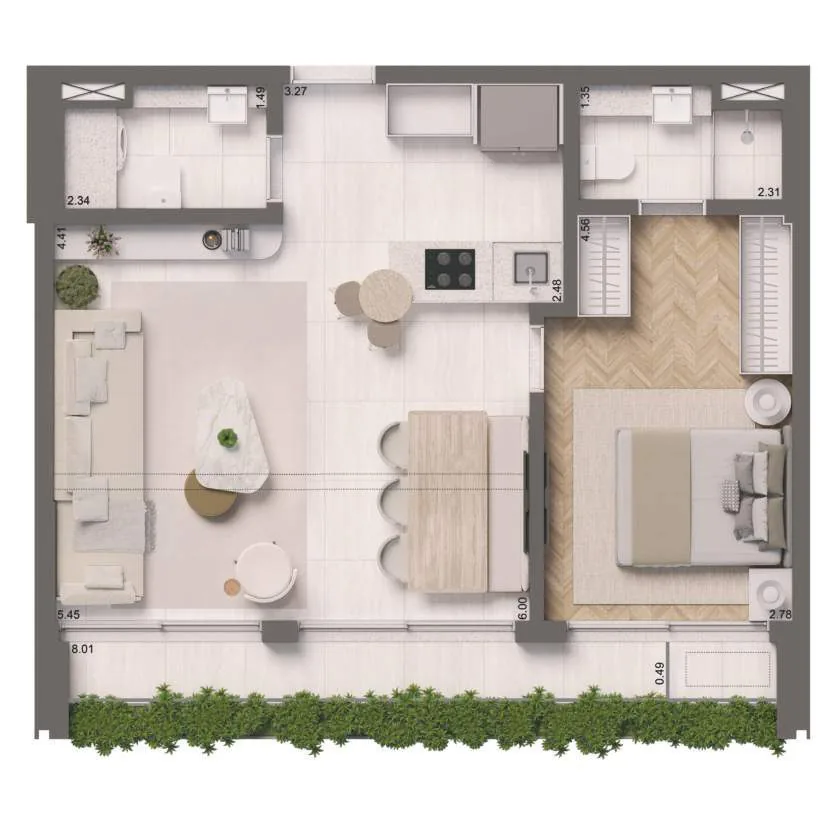 Edifício Paulistano, opção de planta de 65 m² com 1 suíte, curadoria iApartamentos, Jardins