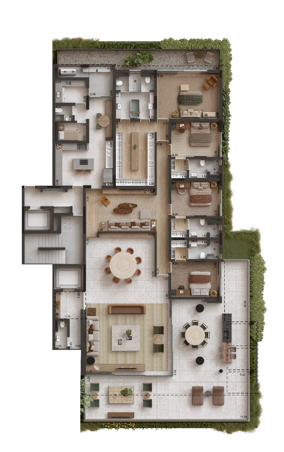 Edifício Primavera, planta do apartamento garden final 2 de 507 m² com 4 suítes, curadoria iApartamentos, Jardim Paulista