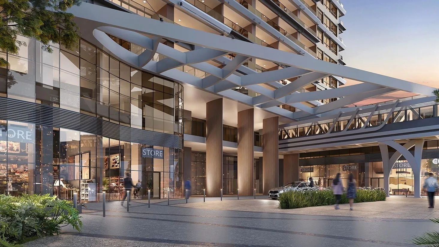 Helbor Open Mind, acesso residencial e mall no térreo, curadoria iApartamentos, Chácara Santo Antônio
