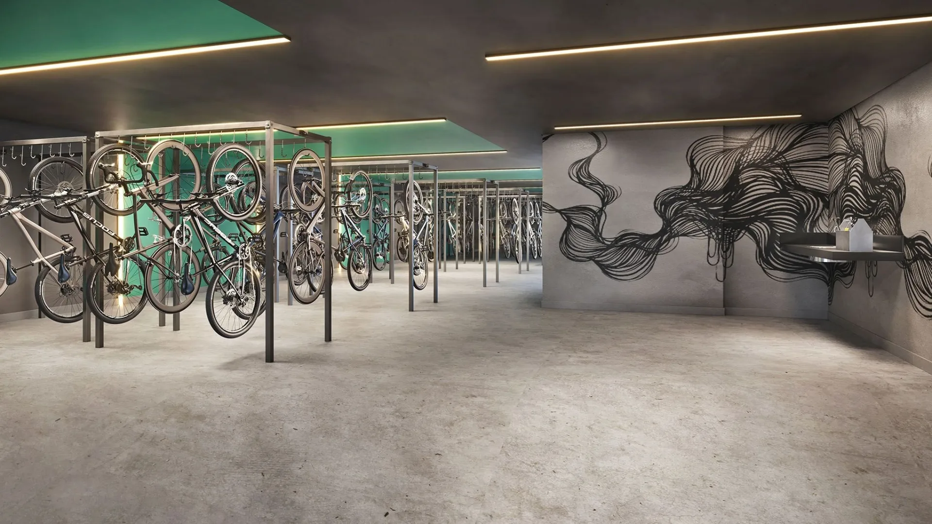 Helbor Open Mind, bicicletário, curadoria iApartamentos, Chácara Santo Antônio
