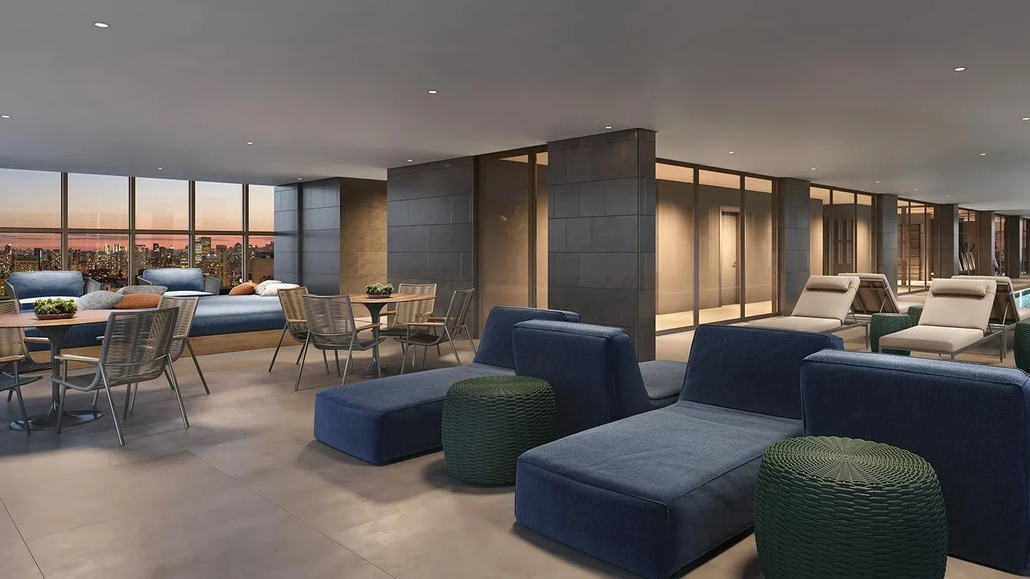 Helbor Open Mind, lounge da piscina, curadoria iApartamentos, Chácara Santo Antônio