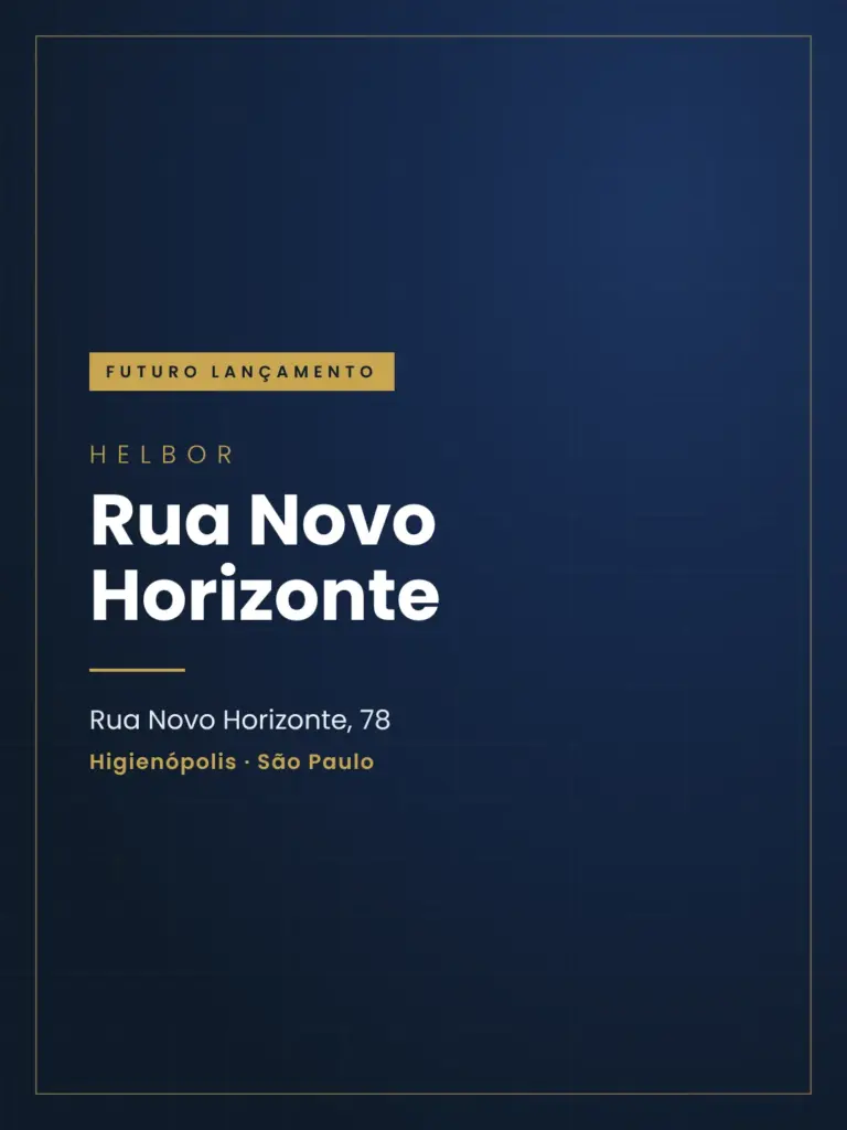 Helbor Rua Novo Horizonte, Card Vertical De Futuro Lançamento Com Endereço, Curadoria Iapartamentos, Higienópolis