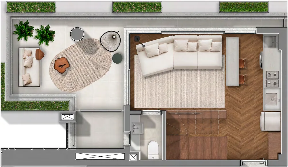 JOAH 233, planta duplex final 02 de 91 m², pavimento inferior, curadoria iApartamentos, Itaim Bibi