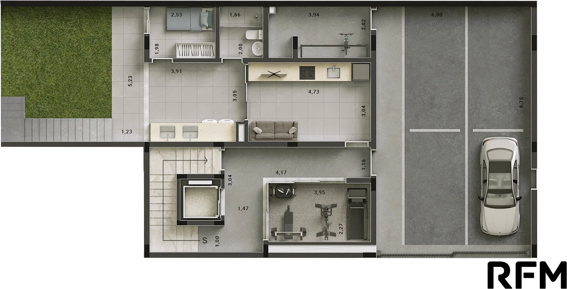 Kiná Alto de Pinheiros, planta exemplo do subsolo da casa, curadoria iApartamentos, Alto de Pinheiros