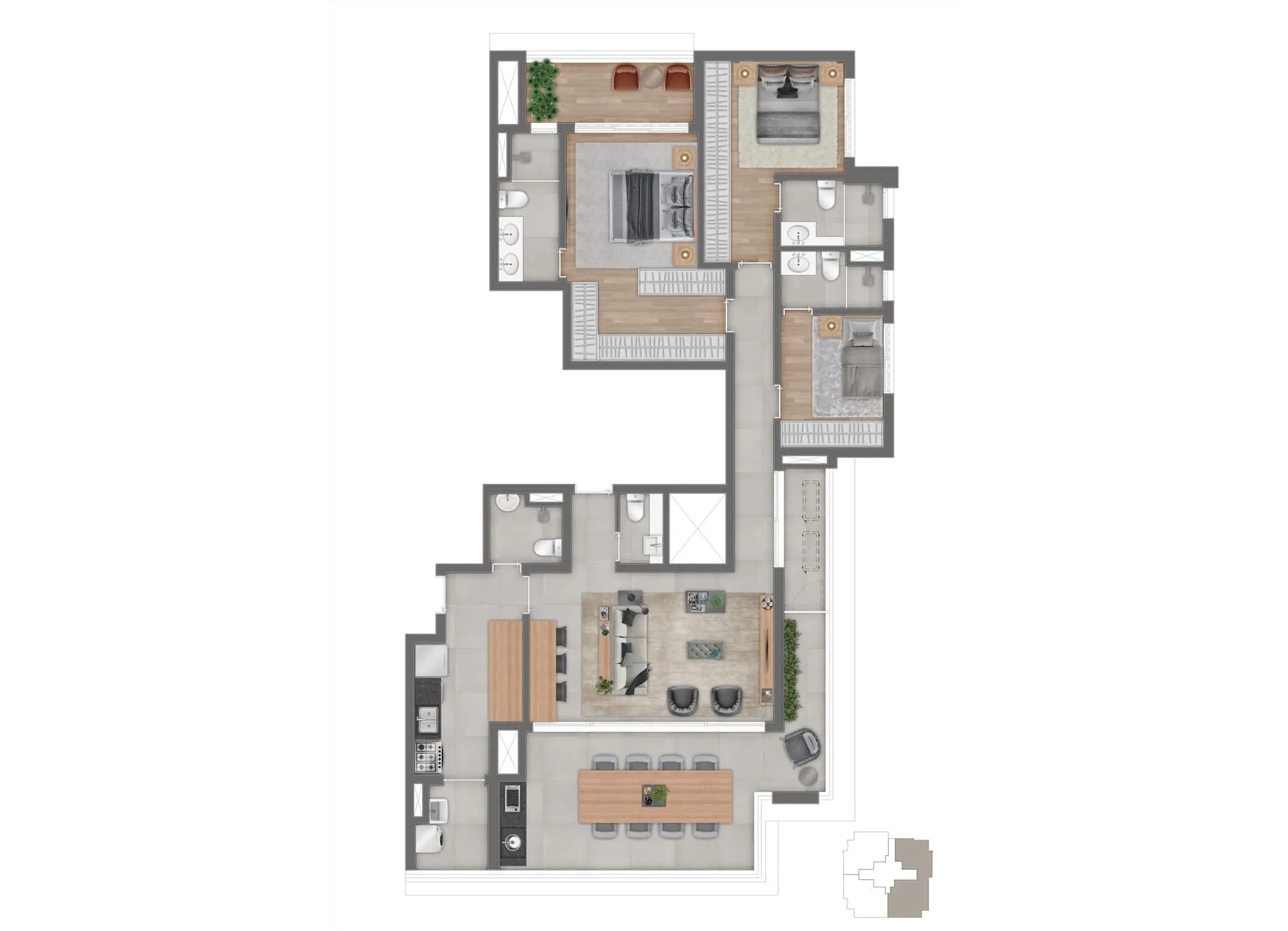 LED Vila Madalena, planta de 148 m² com 3 suítes, curadoria iApartamentos, Vila Madalena