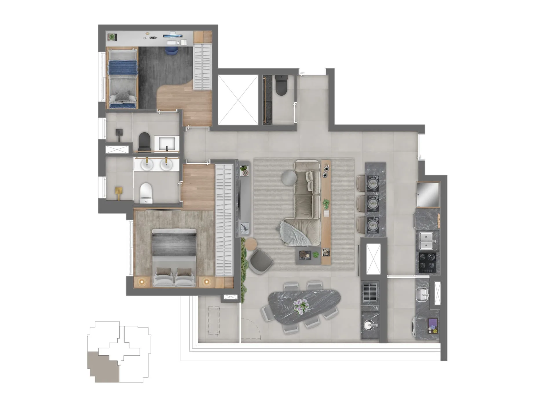 LED Vila Madalena, planta de 87 m² com 2 suítes, curadoria iApartamentos, Vila Madalena