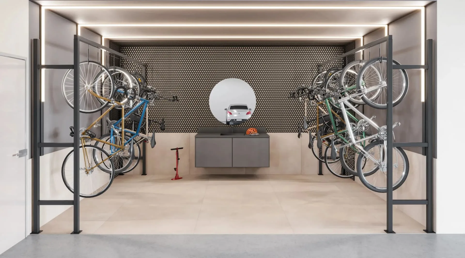 LED Vila Madalena, bicicletário, curadoria iApartamentos, Vila Madalena