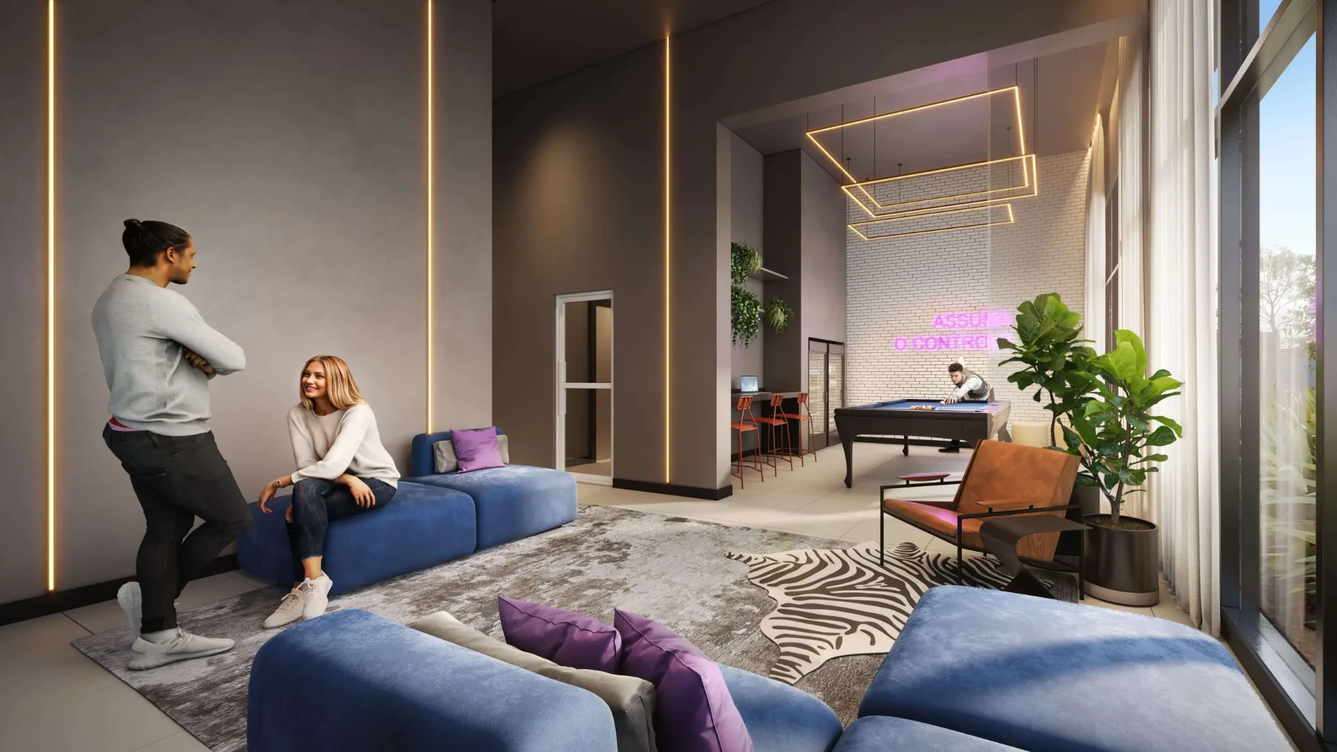 Living Full Estaiada, lobby, curadoria iApartamentos, Brooklin