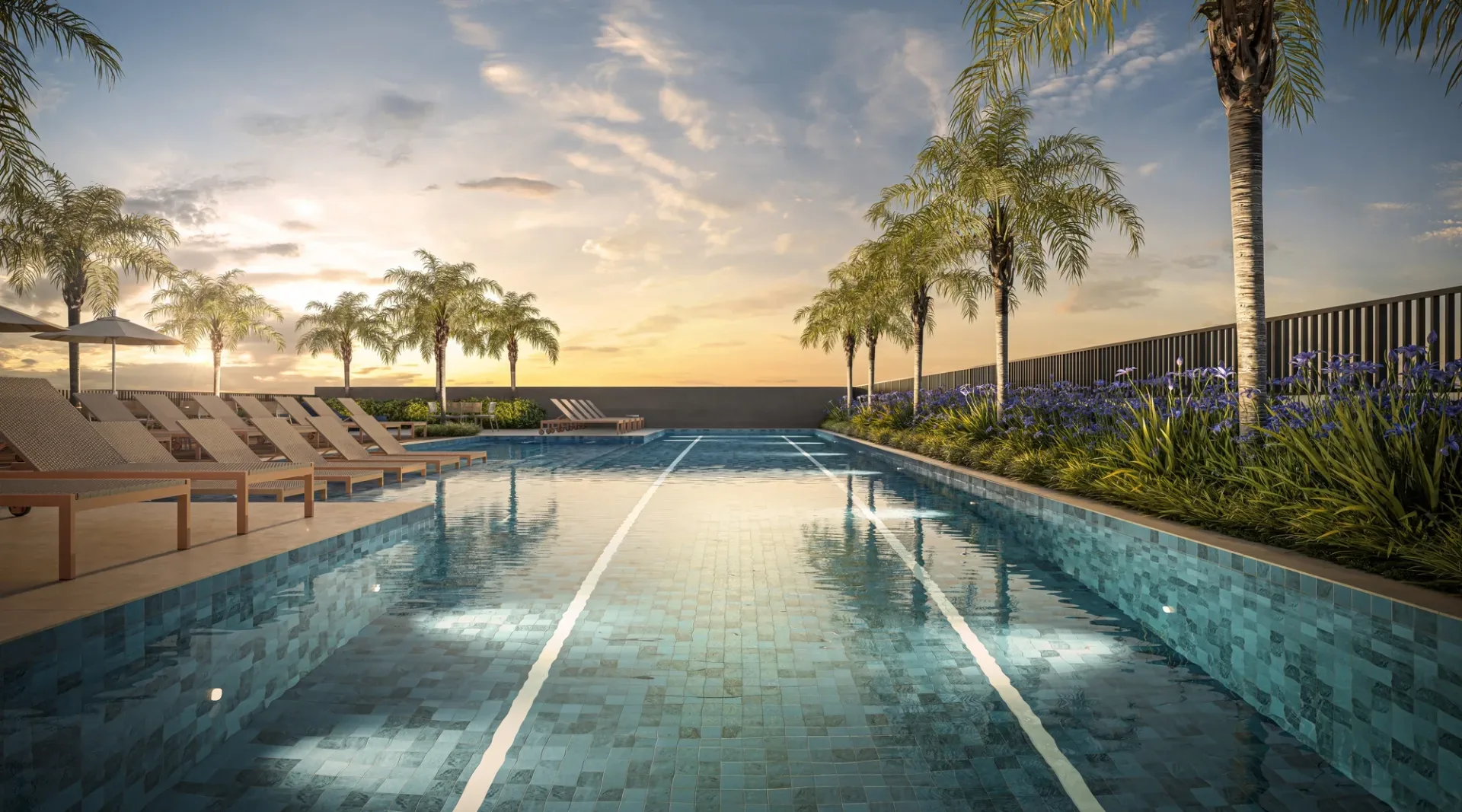 Platinum Tatuapé By Diálogo, piscina adulto com raia de 25 m, espreguiçadeiras e paisagismo, curadoria iApartamentos, Tatuapé