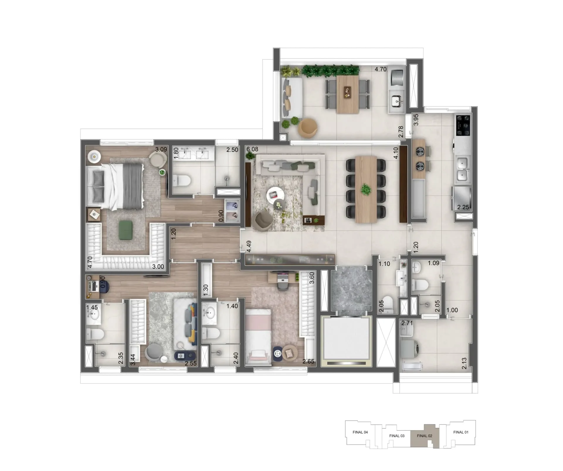 Raro Perdizes, planta de 144 m² com 3 suítes, curadoria iApartamentos, Perdizes