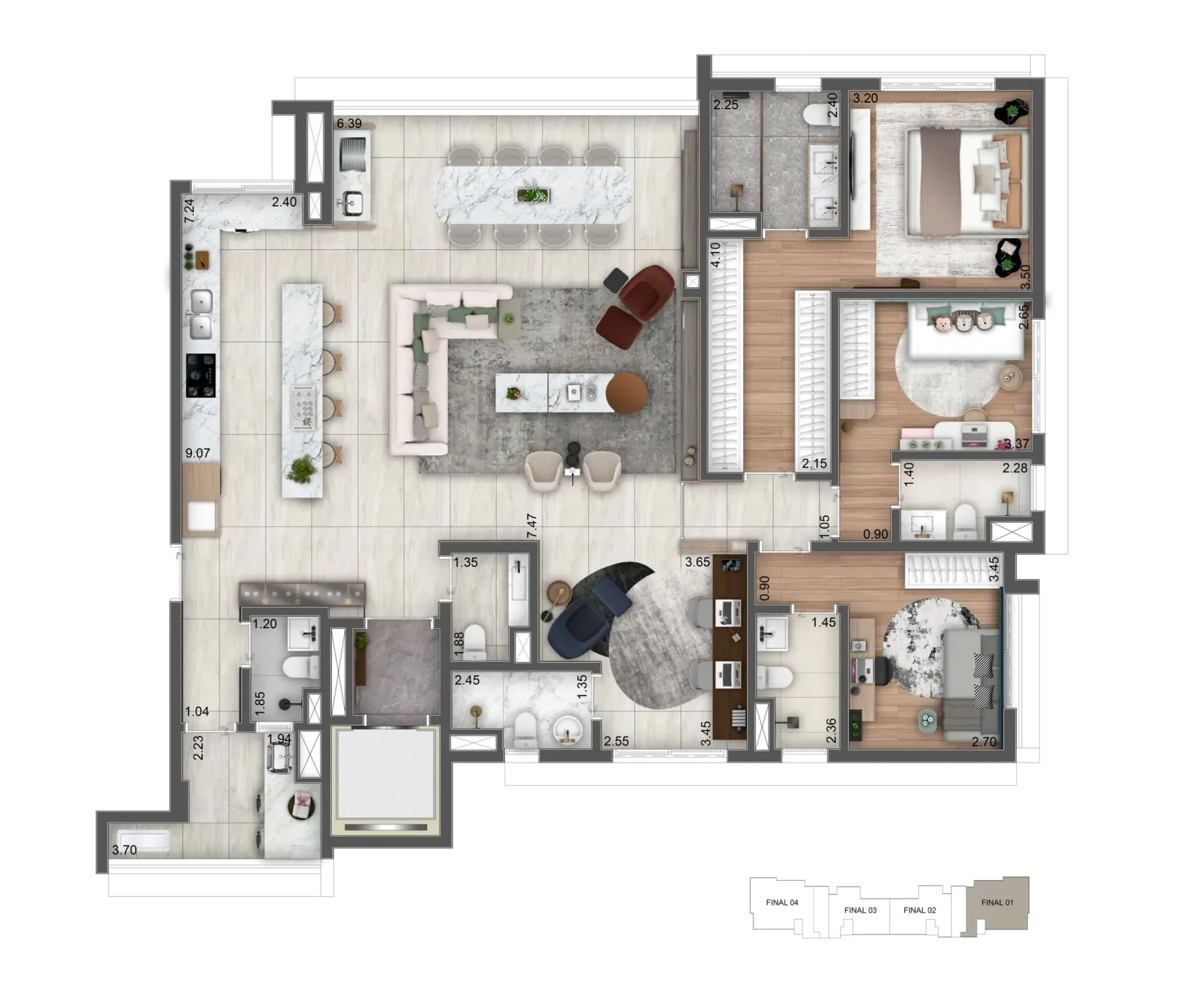 Raro Perdizes, planta de 180 m² com 3 suítes, curadoria iApartamentos, Perdizes