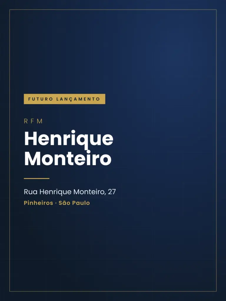 Rfm Henrique Monteiro, Card Vertical De Futuro Lançamento Com Endereço, Curadoria Iapartamentos, Pinheiros