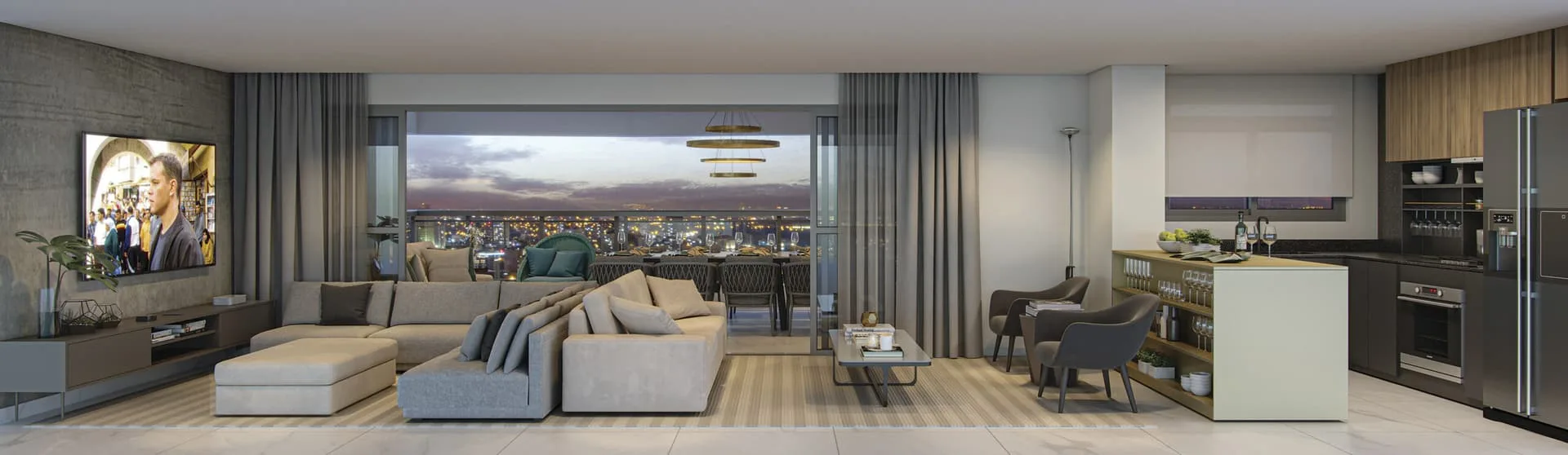 Signature by Ott, living do apartamento de 175 m², curadoria iApartamentos, Aclimação