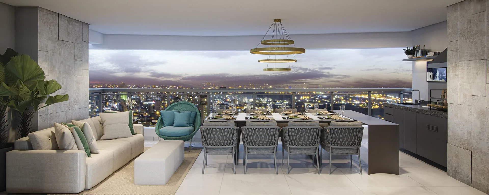 Signature by Ott, terraço do apartamento de 175 m², curadoria iApartamentos, Aclimação