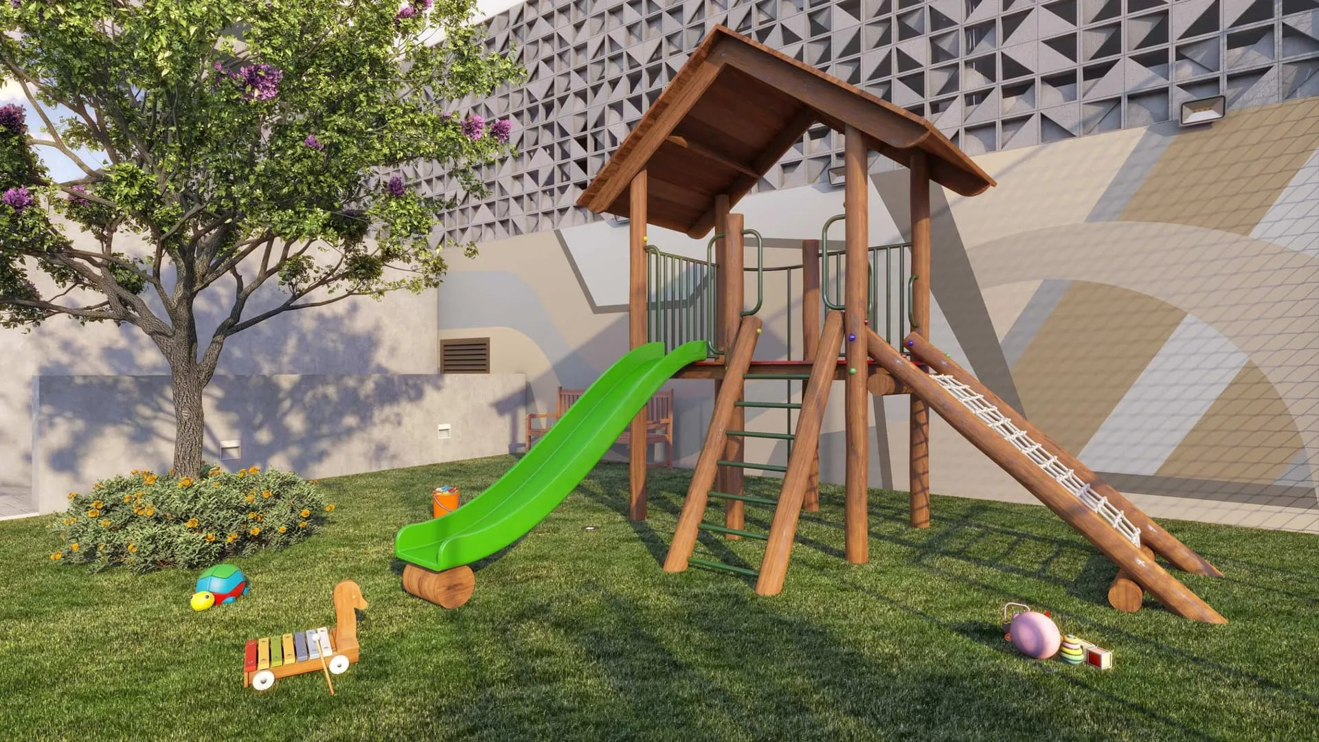 Simmetria Campo Belo, playground, curadoria iApartamentos, Campo Belo
