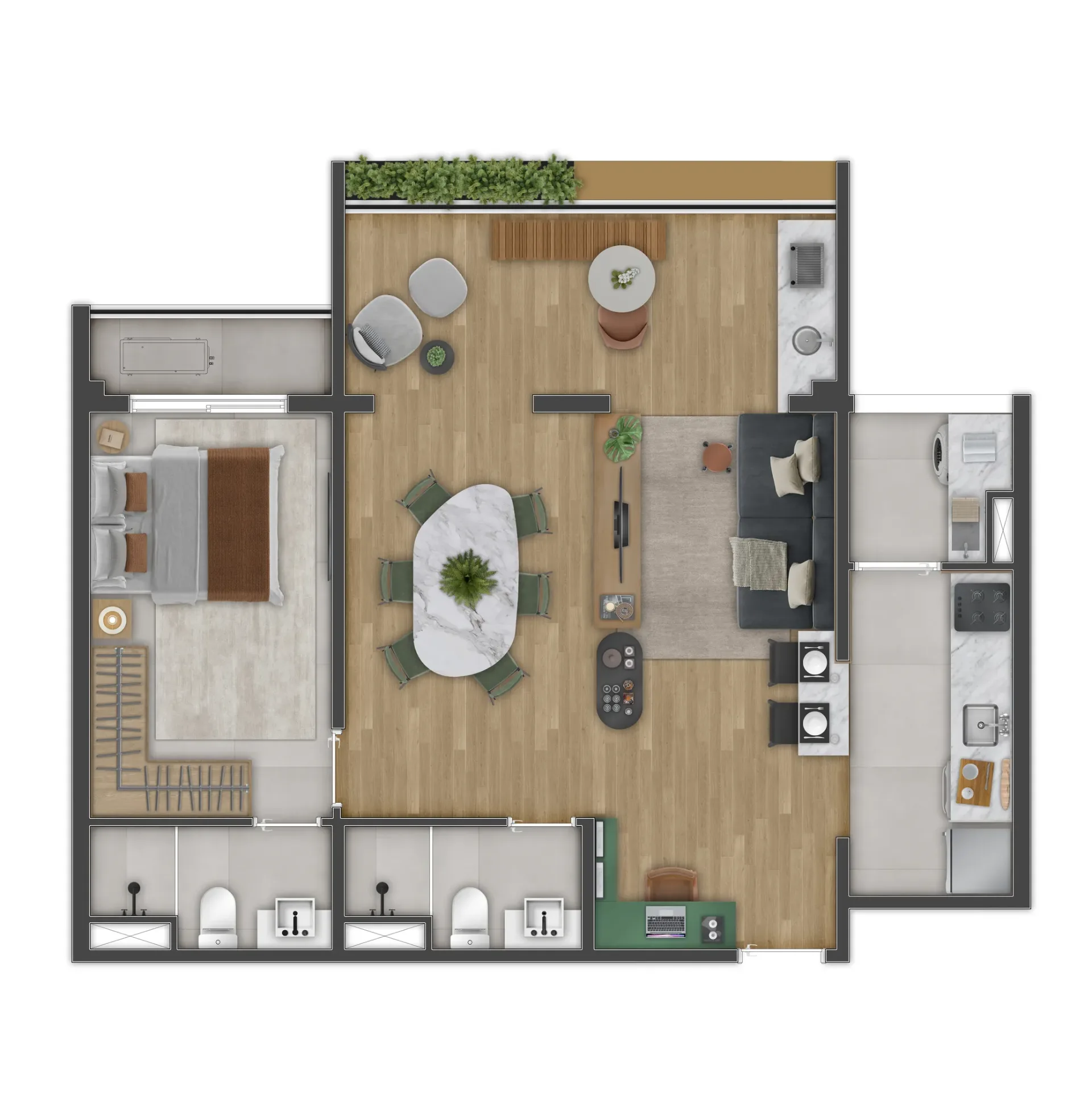 Soneto Casemiro, planta de 69 m² com 1 suíte e living ampliado, curadoria iApartamentos, Vila Mariana