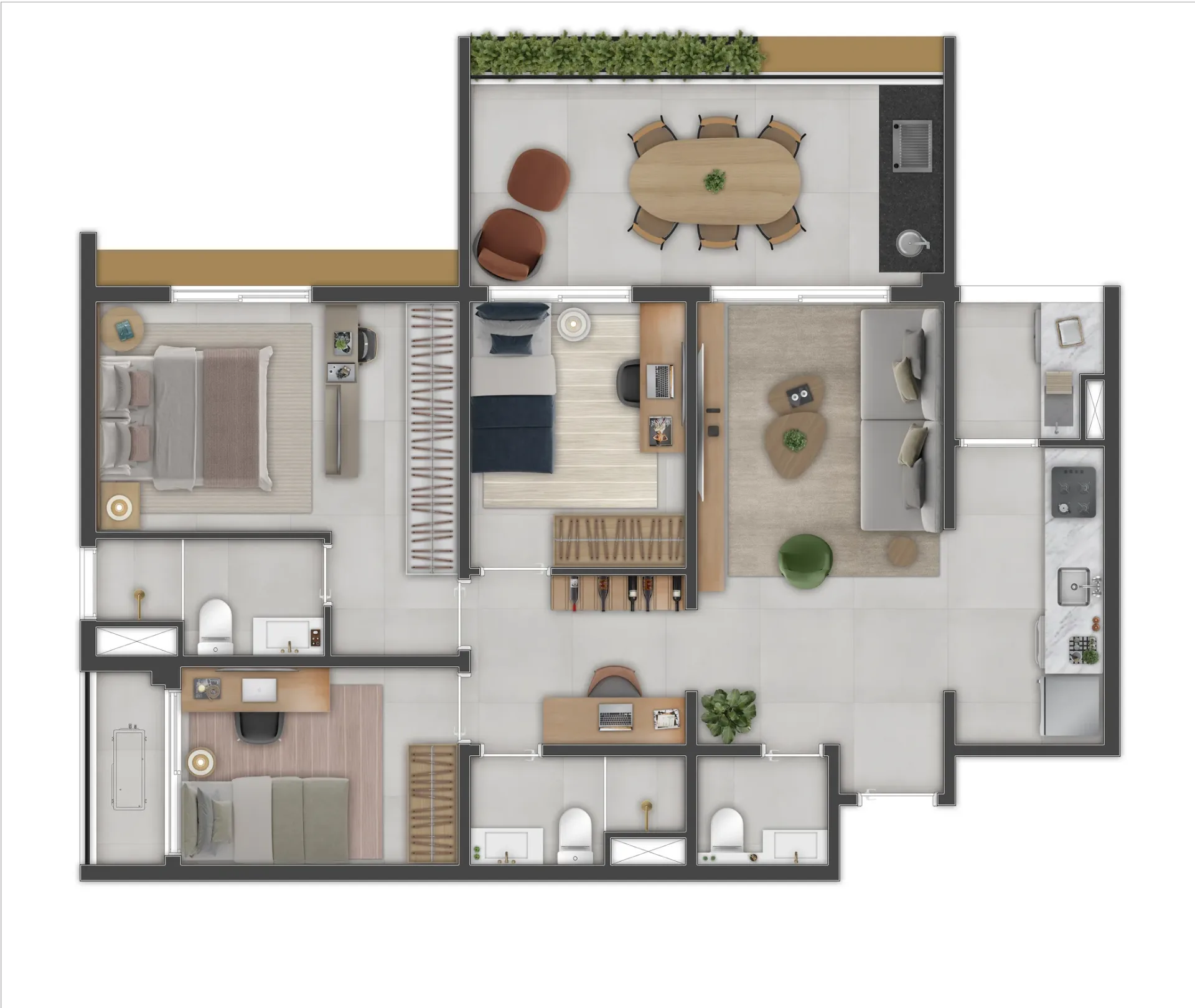 Soneto Casemiro, planta de 87 m² com 3 dormitórios, curadoria iApartamentos, Vila Mariana