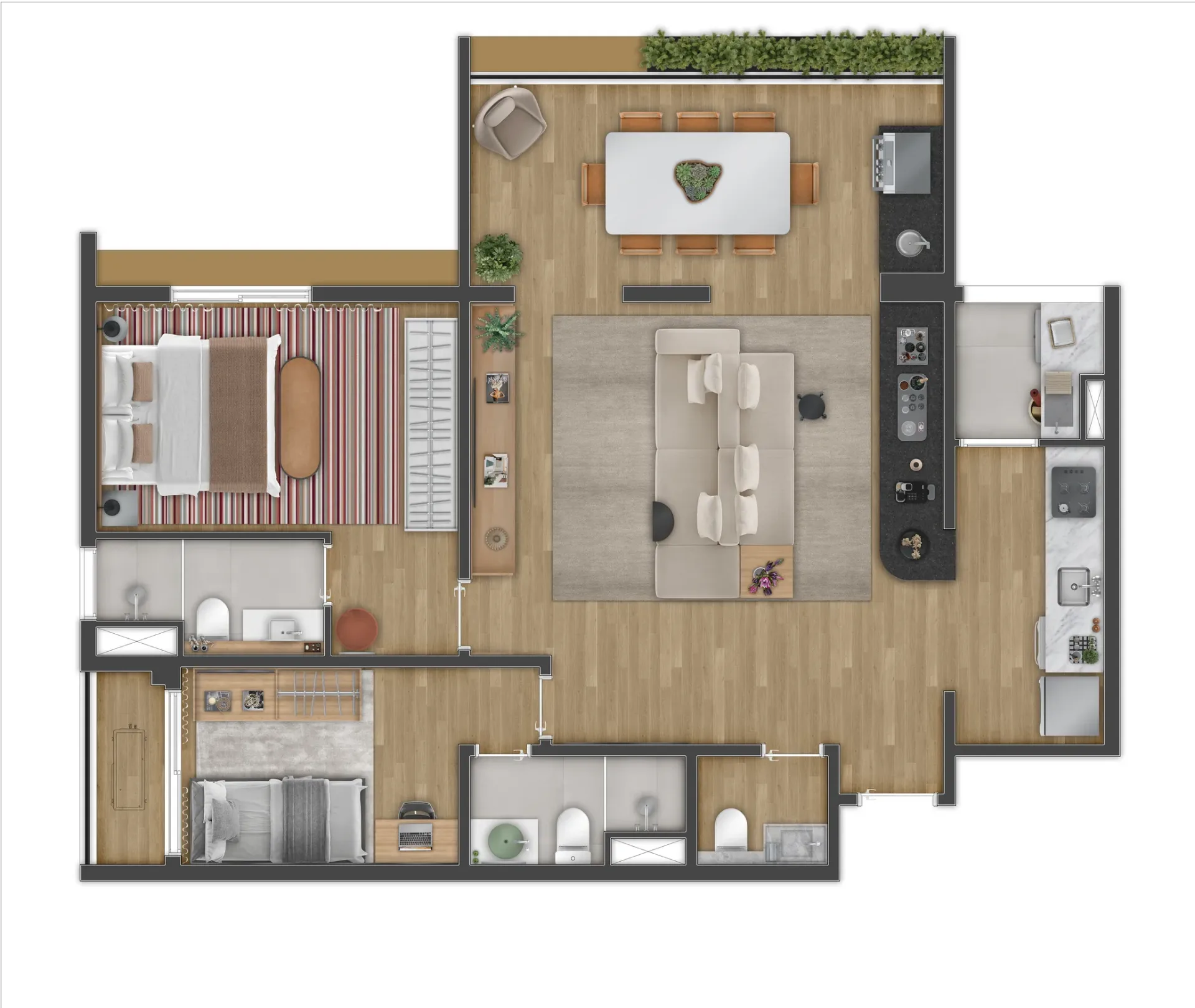 Soneto Casemiro, planta de 87 m² com 2 suítes e living ampliado, curadoria iApartamentos, Vila Mariana