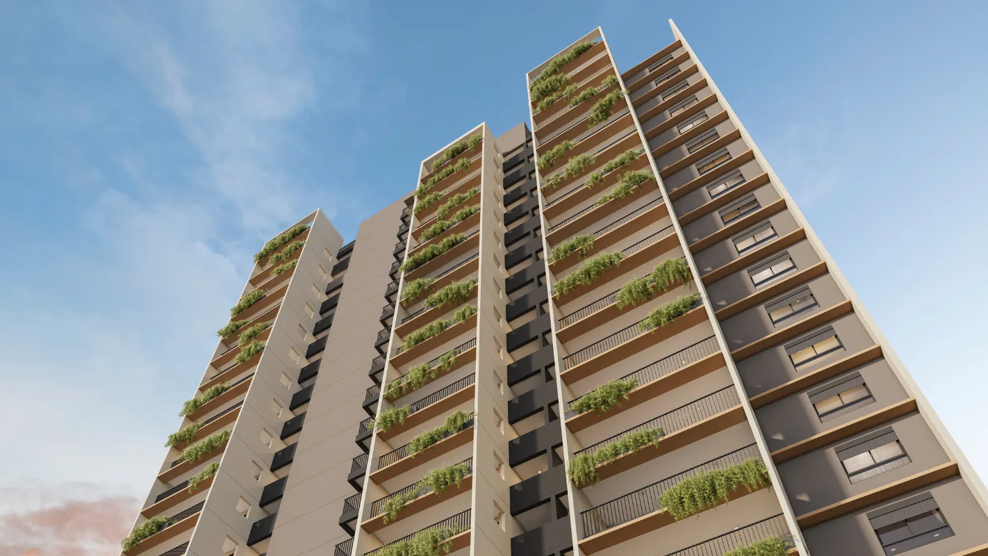 Soneto Casemiro, fachada com terraços e jardineiras, curadoria iApartamentos, Vila Mariana