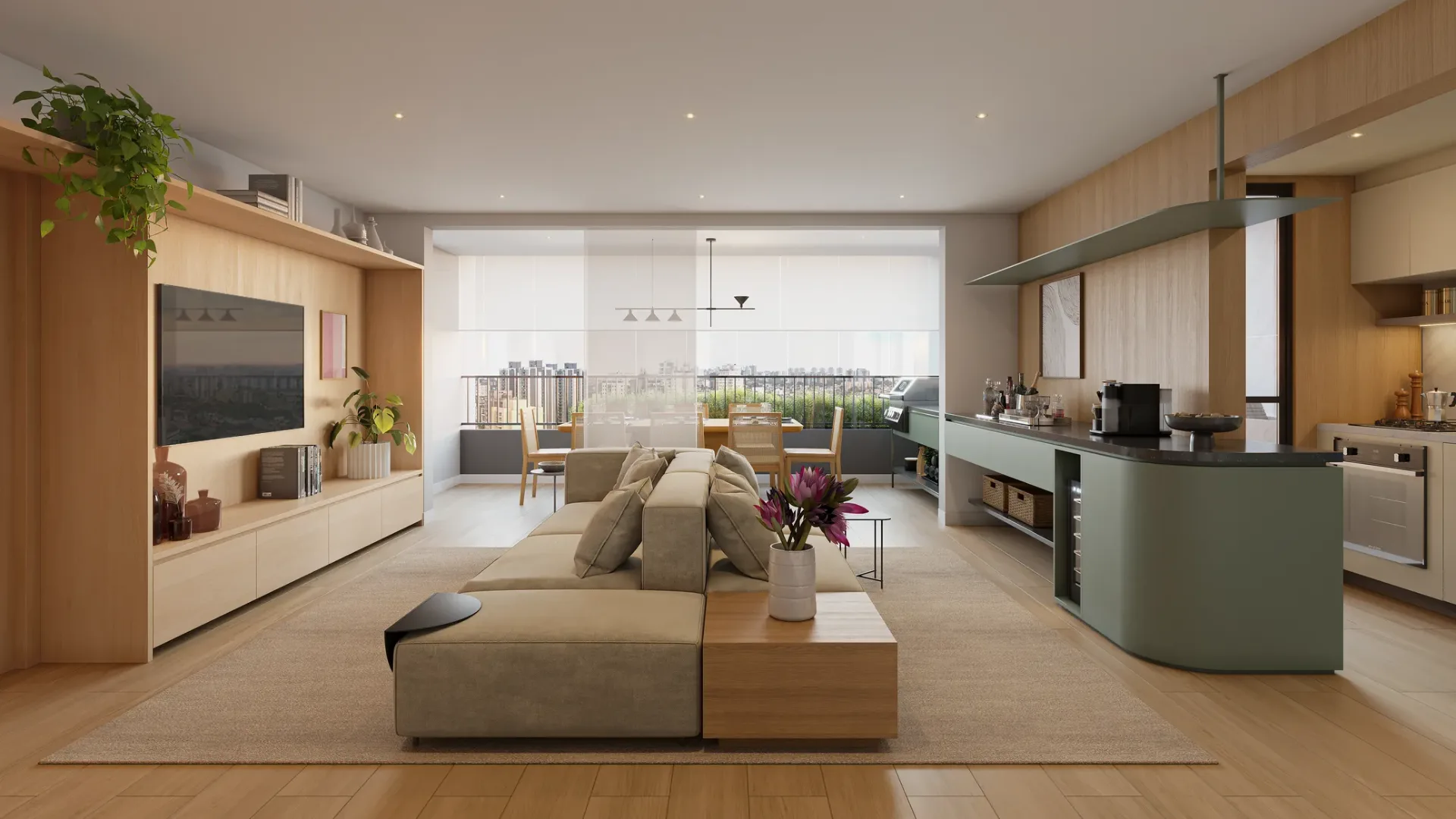 Soneto Casemiro, living ampliado do apartamento de 87 m², curadoria iApartamentos, Vila Mariana