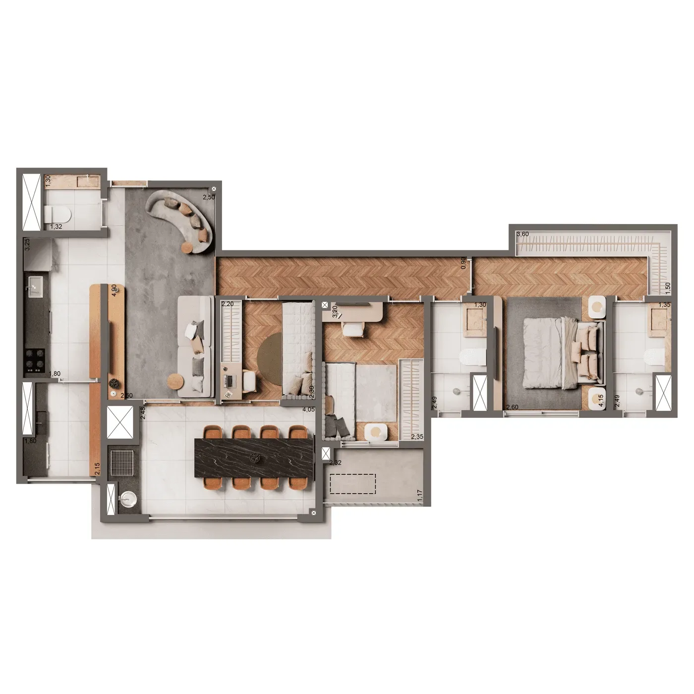 The Edition by Living Vila Mariana, planta de 87 m² com 2 dormitórios, curadoria iApartamentos, Vila Mariana