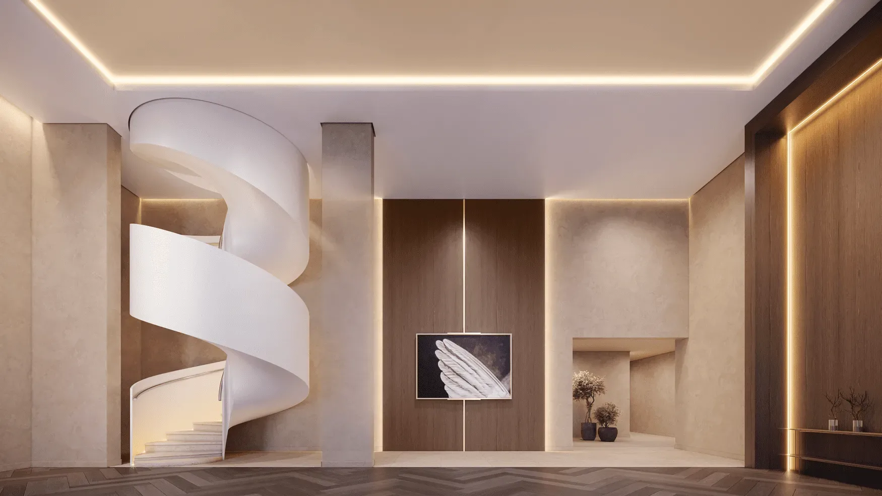 The Edition by Living Vila Mariana, lobby com escada escultural, curadoria iApartamentos, Vila Mariana