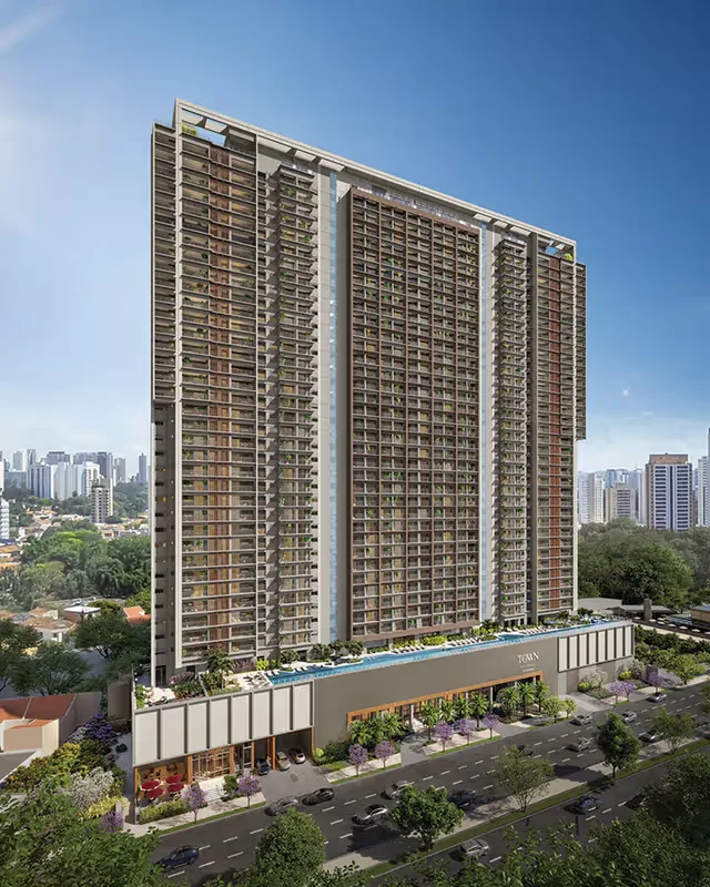 Town Residences By Lindenberg, Perspectiva Noturna Da Fachada Da Torre Única De 38 Pavimentos Na Av. Roque Petroni Júnior, Curadoria Iapartamentos, Brooklin