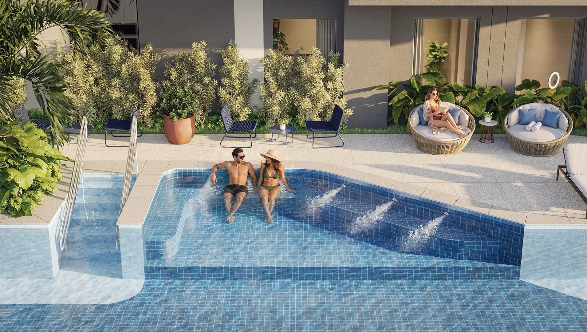 Town Residences by Lindenberg, aqua spa integrado à piscina do 3º pavimento, curadoria iApartamentos, Brooklin