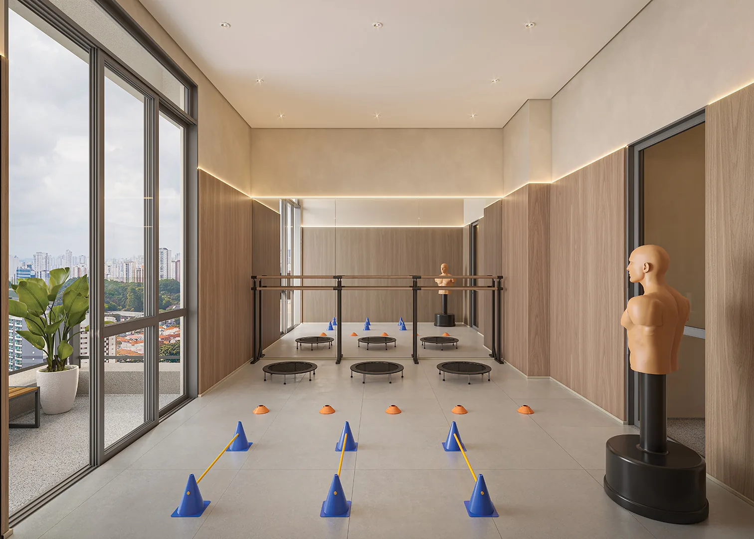 Town Residences by Lindenberg, training studio para treino funcional, curadoria iApartamentos, Brooklin