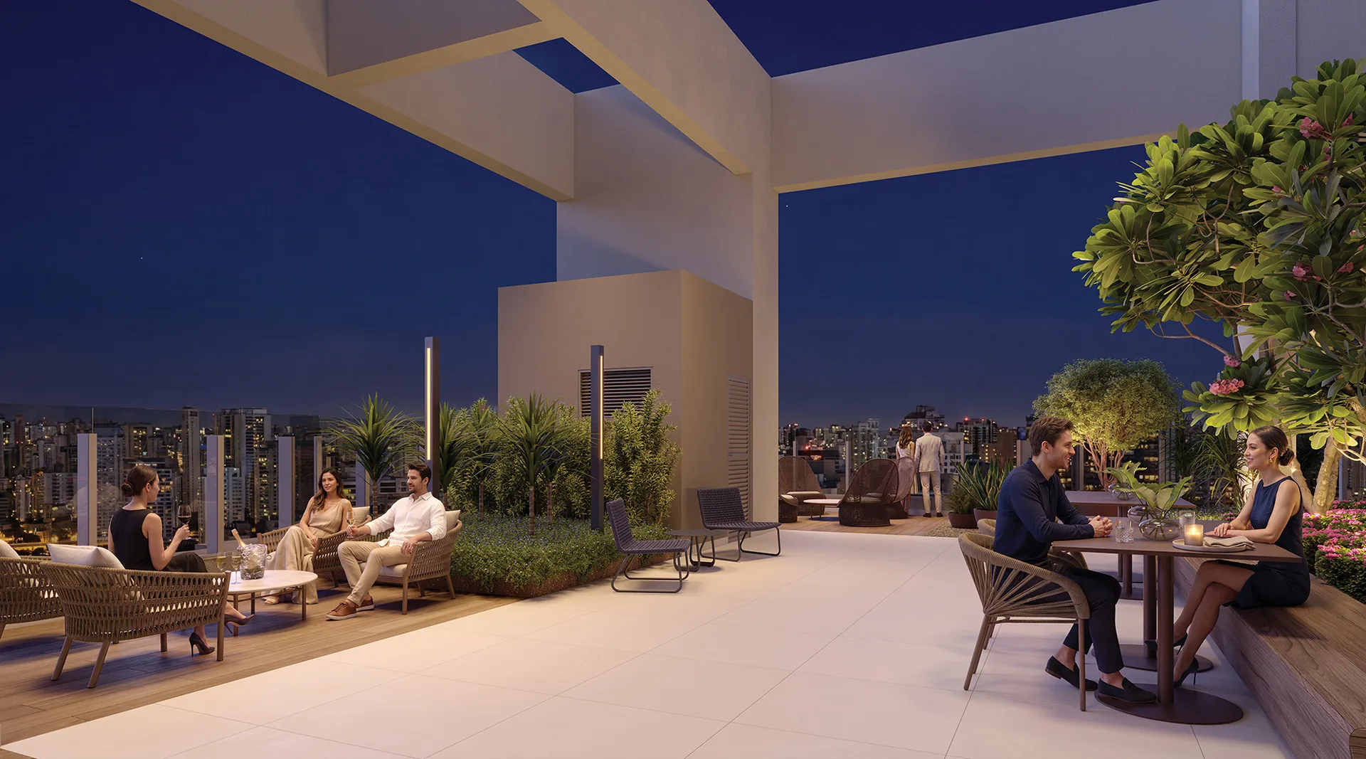 Town Residences by Lindenberg, lounge do rooftop a mais de 110 metros de altura, curadoria iApartamentos, Brooklin