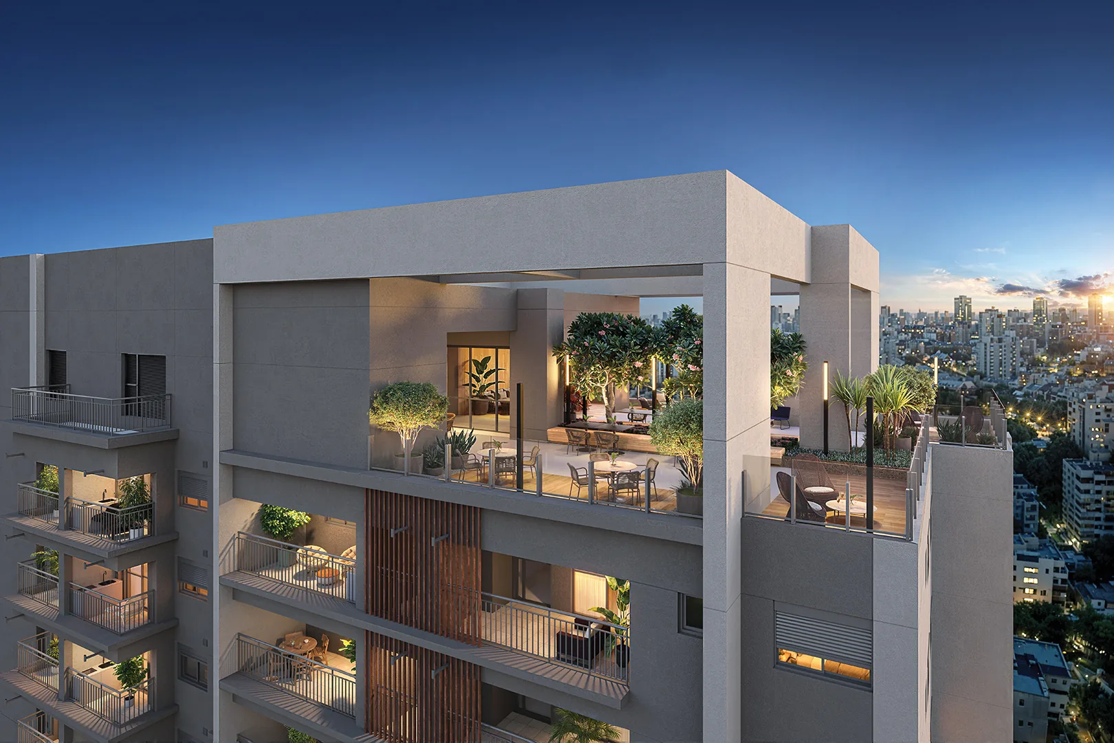 Town Residences by Lindenberg, vista aérea do rooftop no topo da torre, curadoria iApartamentos, Brooklin