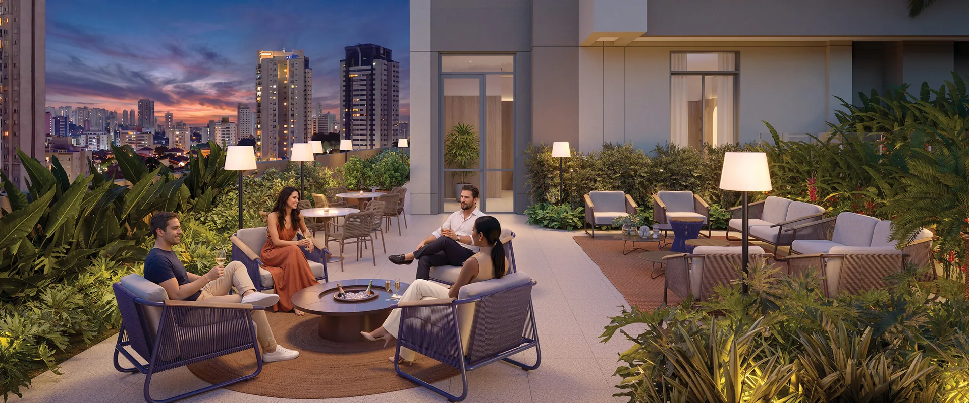 Town Residences by Lindenberg, dining terrace ao ar livre no 3º pavimento, curadoria iApartamentos, Brooklin