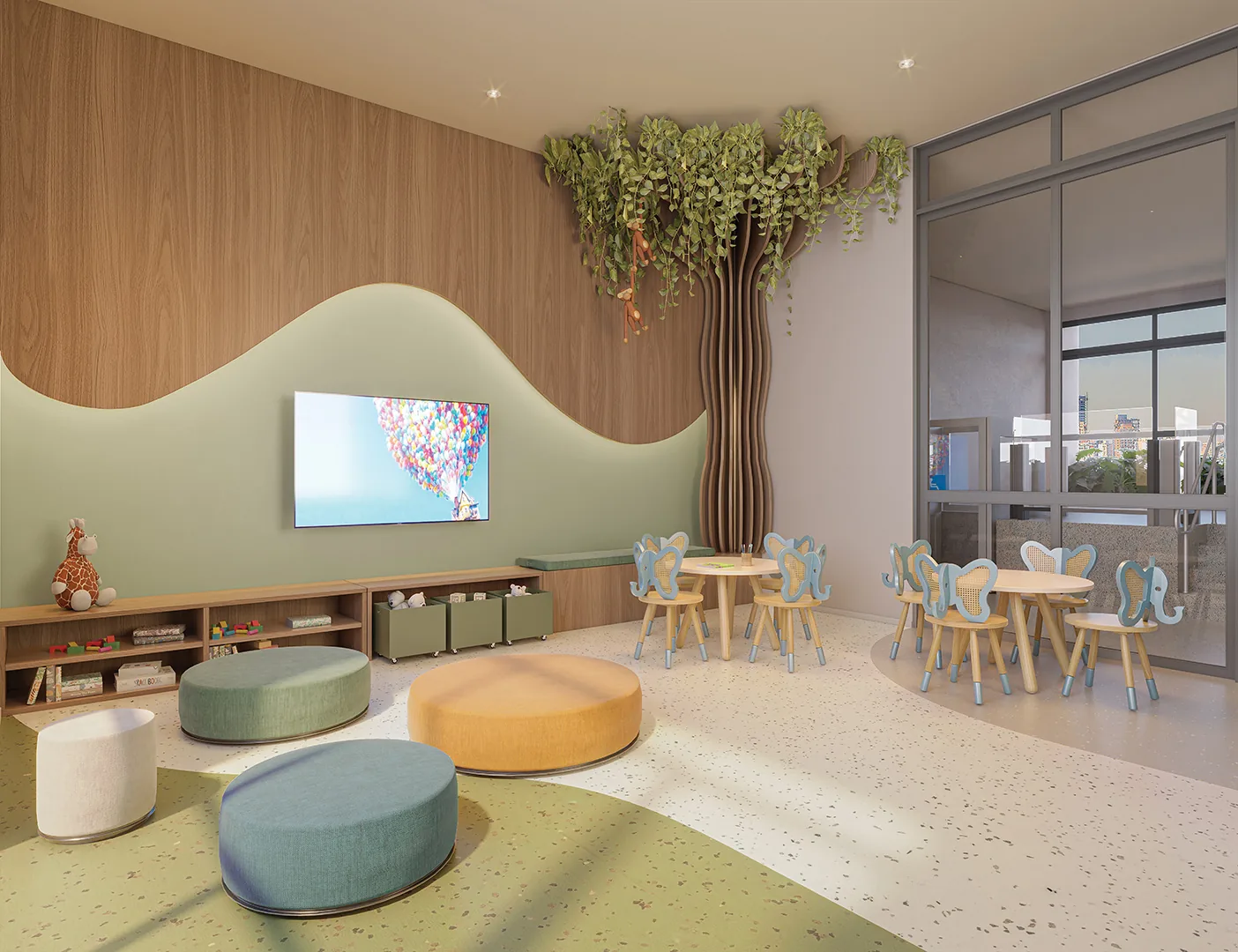 Town Residences by Lindenberg, kids club com brinquedos e área de leitura, curadoria iApartamentos, Brooklin