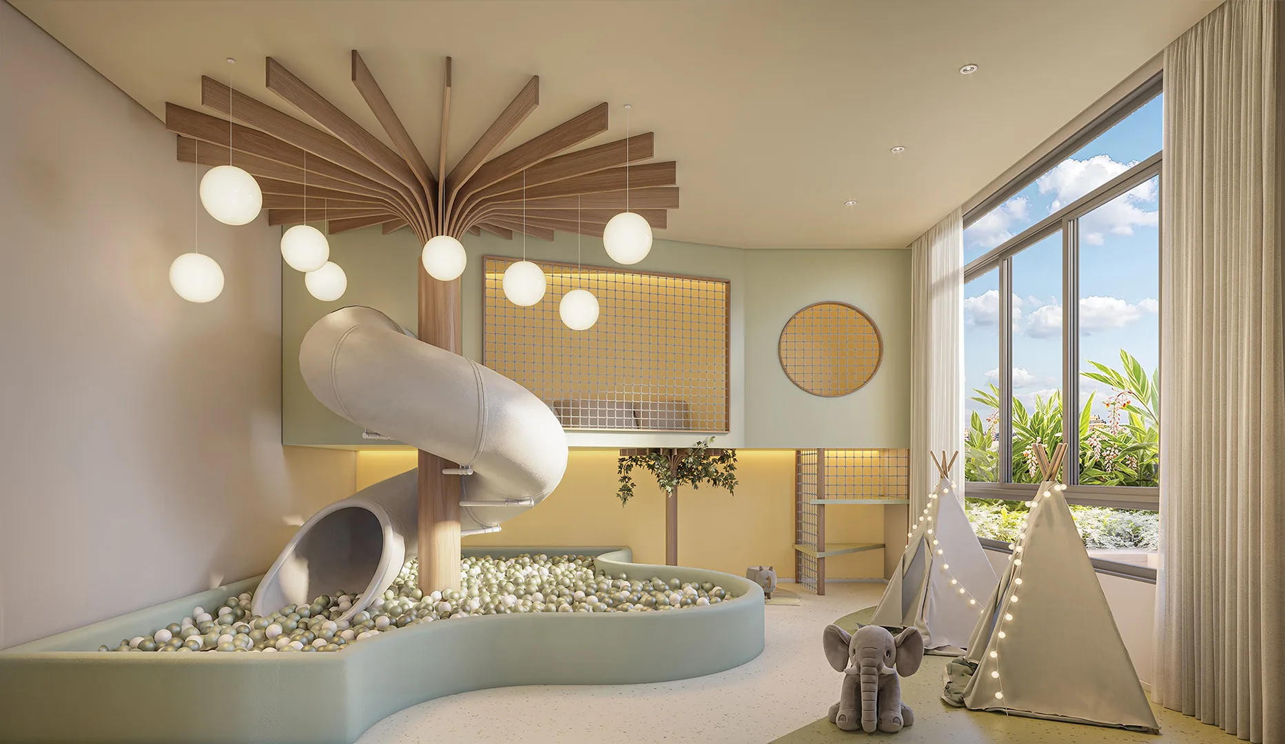 Town Residences by Lindenberg, kids club com escorregador e piscina de bolinhas, curadoria iApartamentos, Brooklin