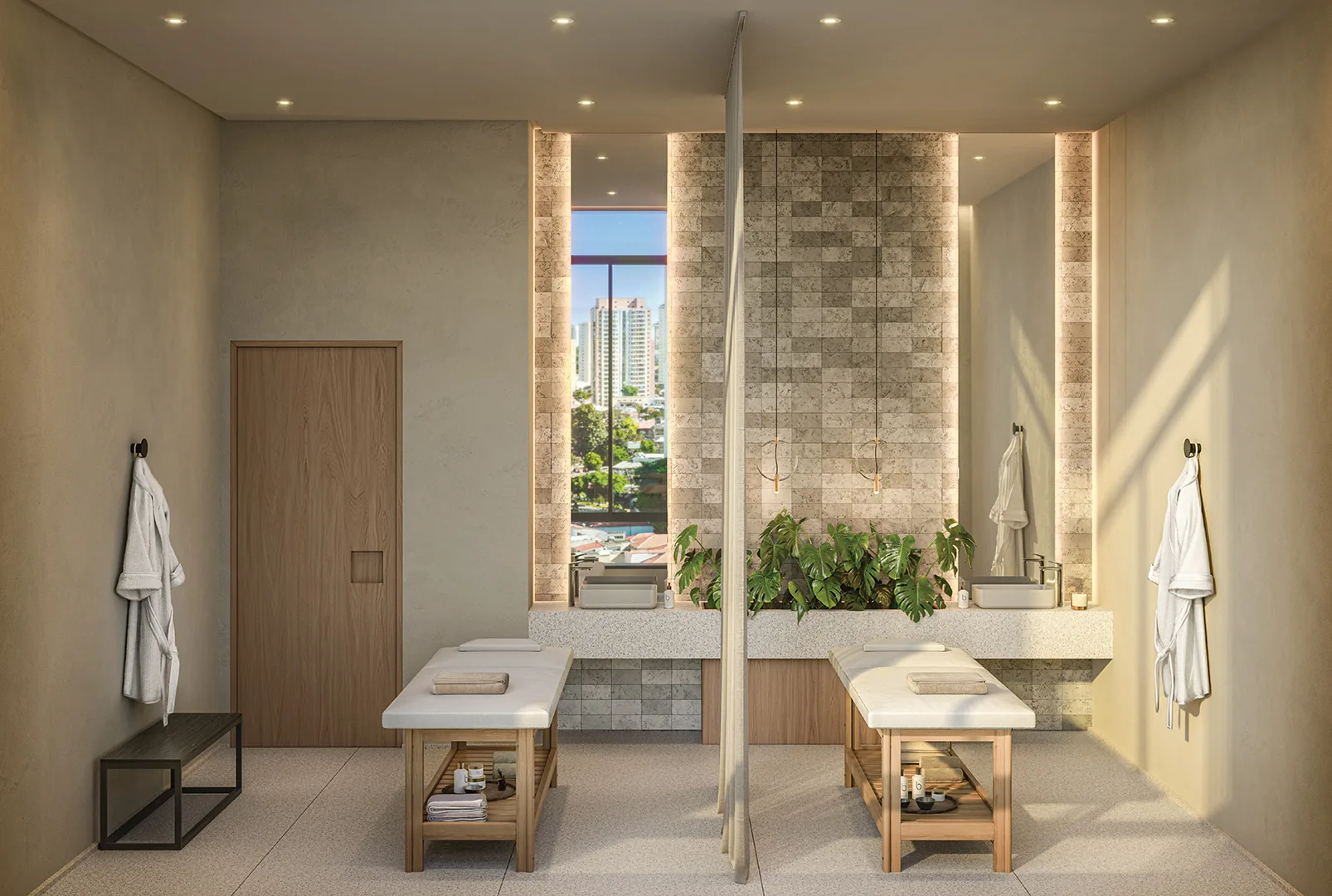 Town Residences by Lindenberg, sala de massagem dupla no spa, curadoria iApartamentos, Brooklin