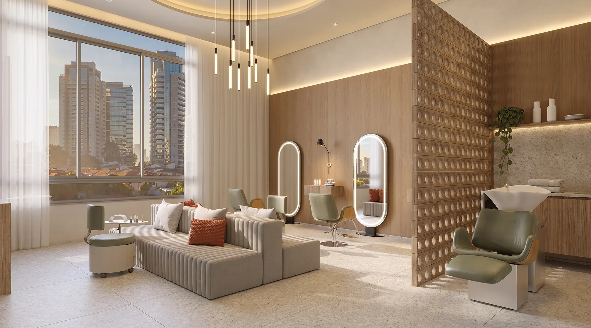 Town Residences by Lindenberg, beauty room para cuidados de beleza, curadoria iApartamentos, Brooklin