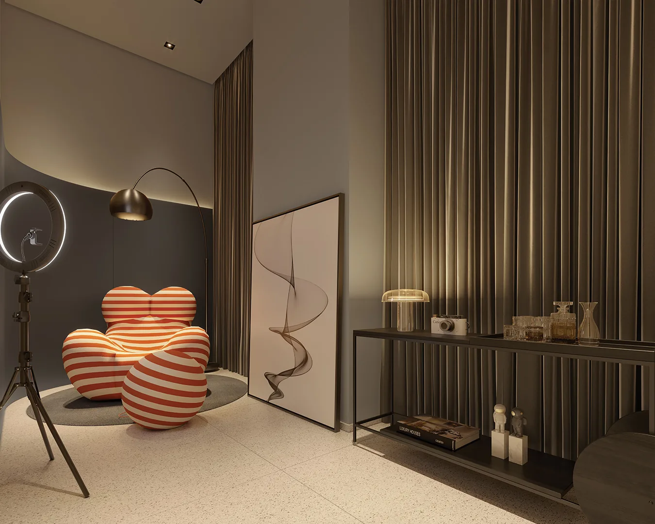 Town Residences by Lindenberg, influencer studio com poltrona La Mamma de Gaetano Pesce, curadoria iApartamentos, Brooklin