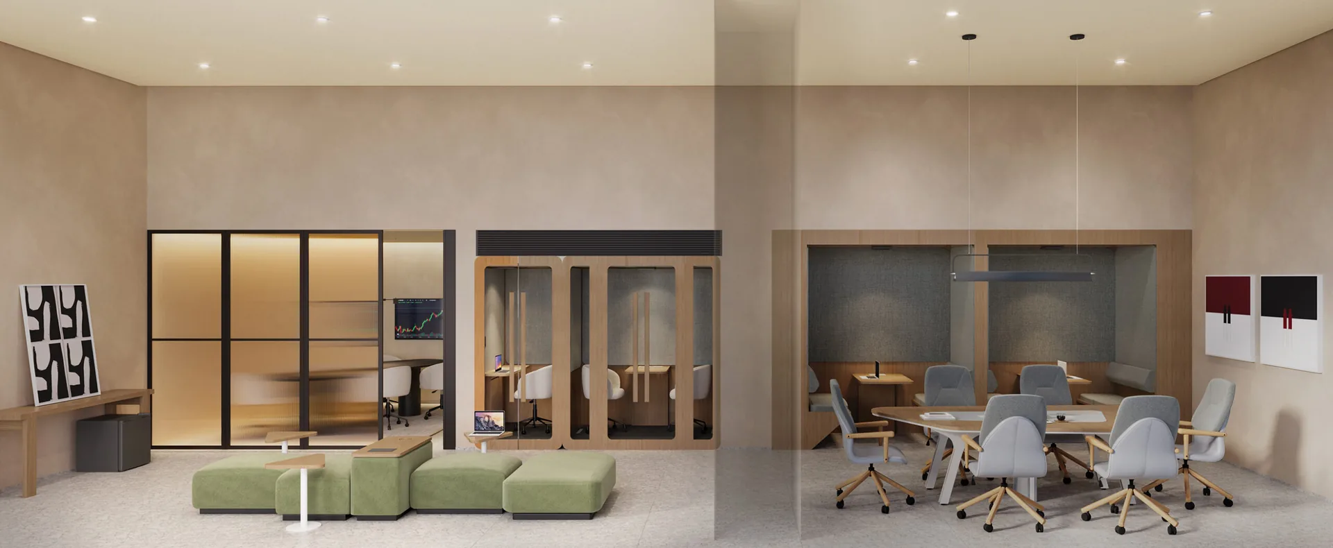Town Residences by Lindenberg, coworking com salas de reunião no térreo, curadoria iApartamentos, Brooklin