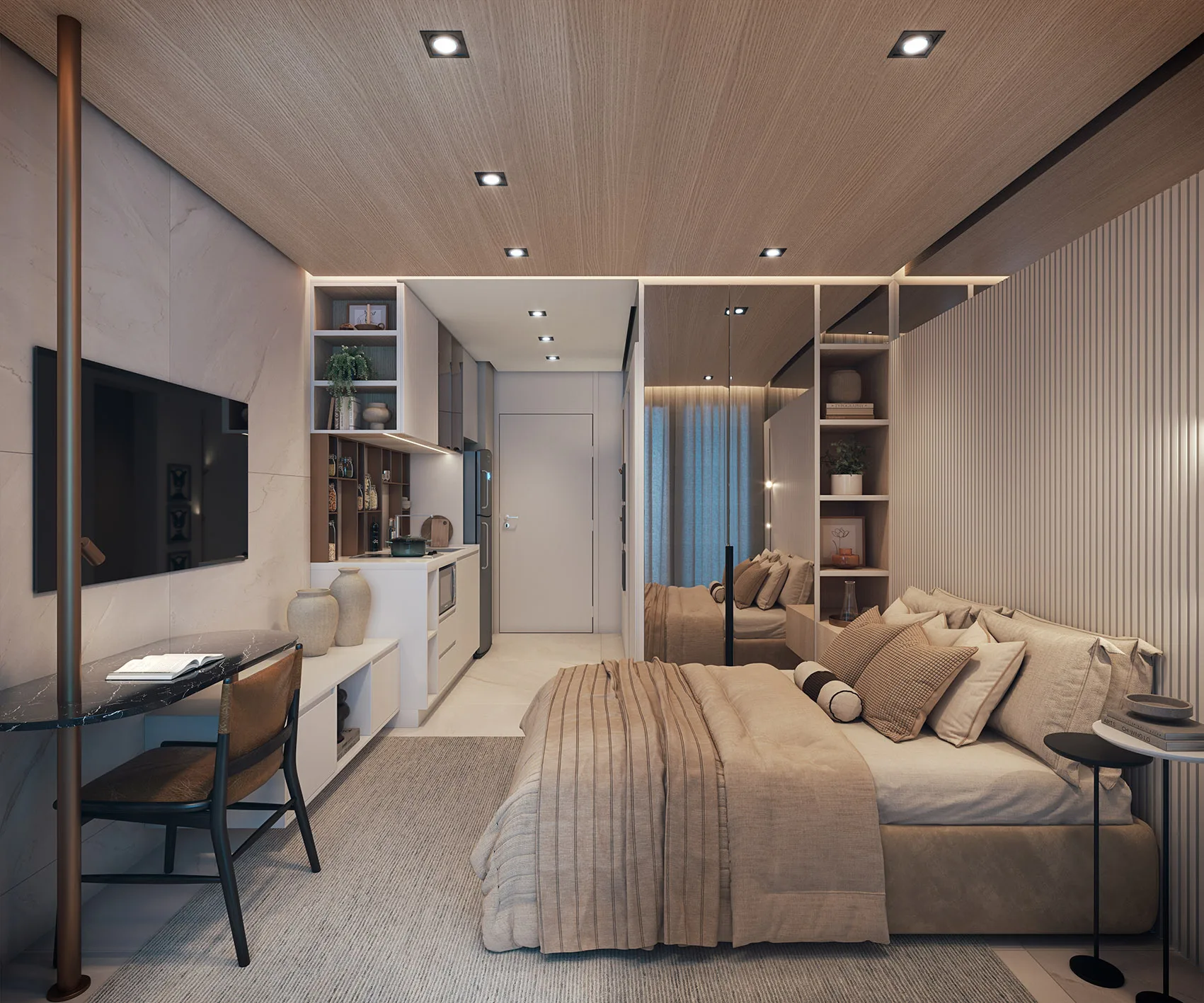 Trinity Vila Clementino Smart, studio decorado, curadoria iApartamentos, Vila Clementino