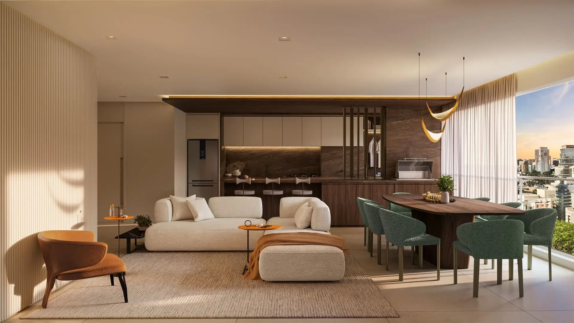 Virtuo Itaim, living do apartamento de 96 m² com 3 suítes, curadoria iApartamentos, Itaim Bibi